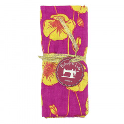 Coupon tissu batik Coquelicots jaune - Bibop et Lula