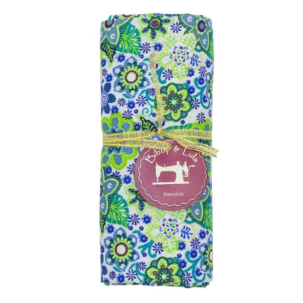 Coupon tissu coton Bleuet