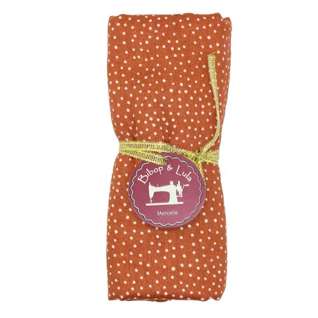 Coupon tissu Pois orange
