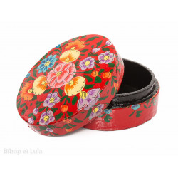 Petite boite ovale peinte à la main Suraya rouge - Bibop et Lula