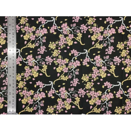 Coupon tissu Sakura black