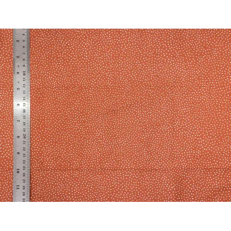 Coupon tissu Pois orange