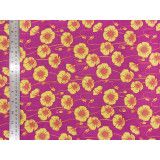 Coupon tissu batik Coquelicots jaune - Bibop et Lula