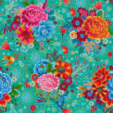 Velours ferme Balkan turquoise