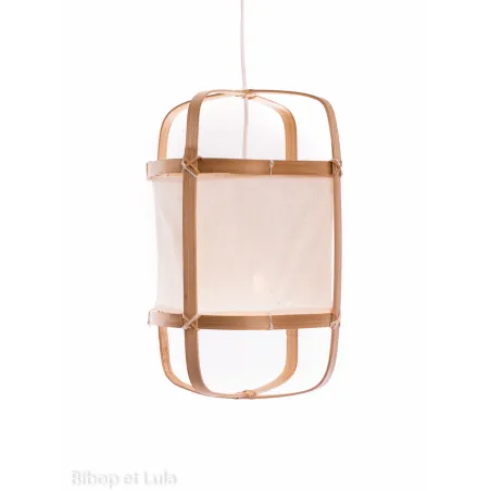 Lanterne bambou coton 26cm de diamètre