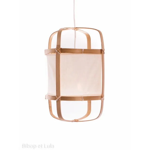 Lanterne bambou coton 26cm de diamètre