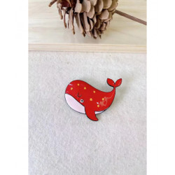 Broche Baleine rouge - Bibop et Lula