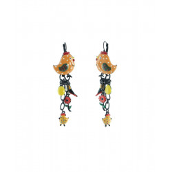 Boucles d'oreilles Poule orange - Bibop et Lula