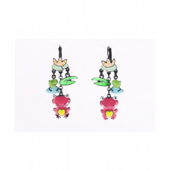 Boucles d'oreilles grenouille rose - Bibop et Lula