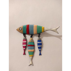 Broche petite sardine multicolore - Bibop et Lula