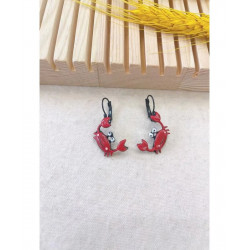 Boucles d'oreilles Crabe rouge - Bibop et Lula