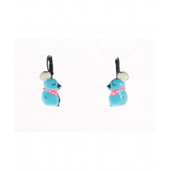 Boucles d'oreilles Mimi bleu - Bibop et Lula