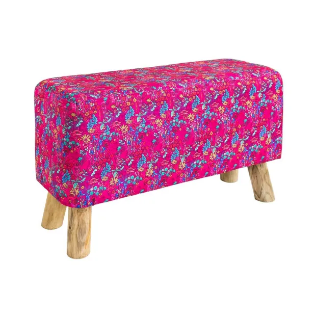 Banc tissu imprimé Botanique rose