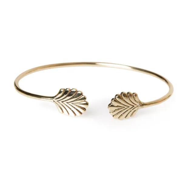 Jonc, bracelet laiton coquillage