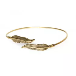 Jonc, bracelet laiton duo de plumes - Bibop et Lula