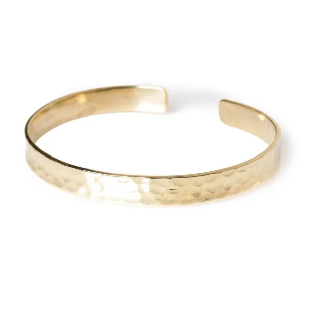 Jonc, bracelet laiton épais martelé