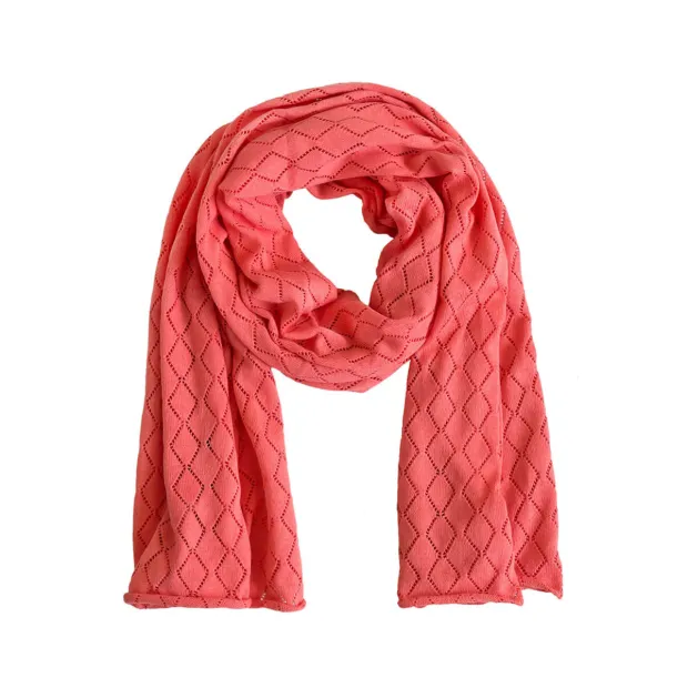 Etole en coton ajourée Corail