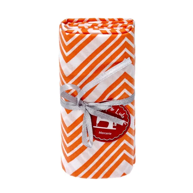 Coupon tissu zig zag orange