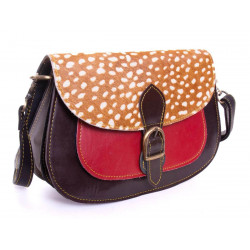 Sac cuir recyclé besace Rouge - Bibop et Lula