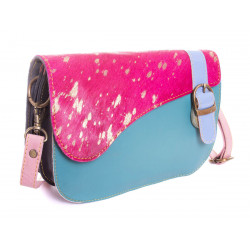 Sac en cuir recyclé vague Blue Pink - Bibop et Lula