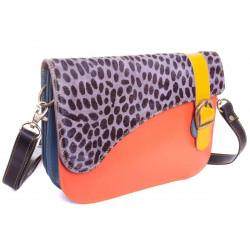 Sac en cuir recyclé vague Orange léo - Bibop et Lula