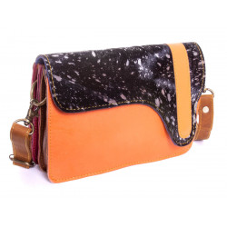 Sac en cuir recyclé vague Orange - Bibop et Lula