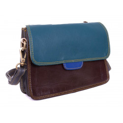 Sac en cuir recyclé Enveloppe bleu canard - Bibop et Lula
