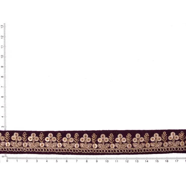 Galon violet brodé de petits sequins