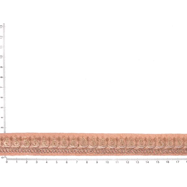 Galon rosé brodé de petits sequins
