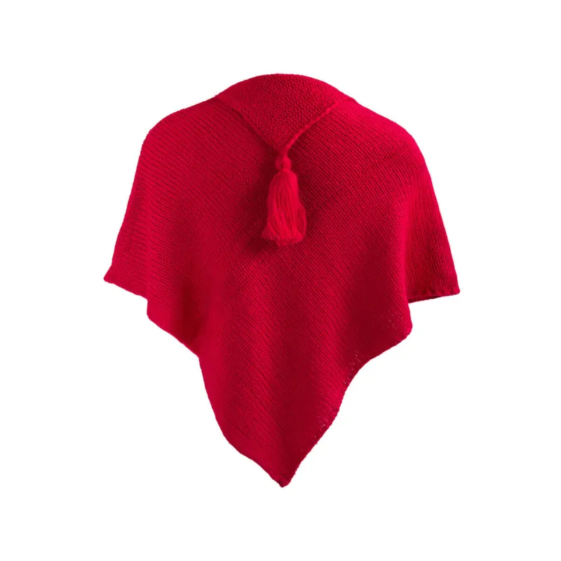 Poncho laine bébé Cerise