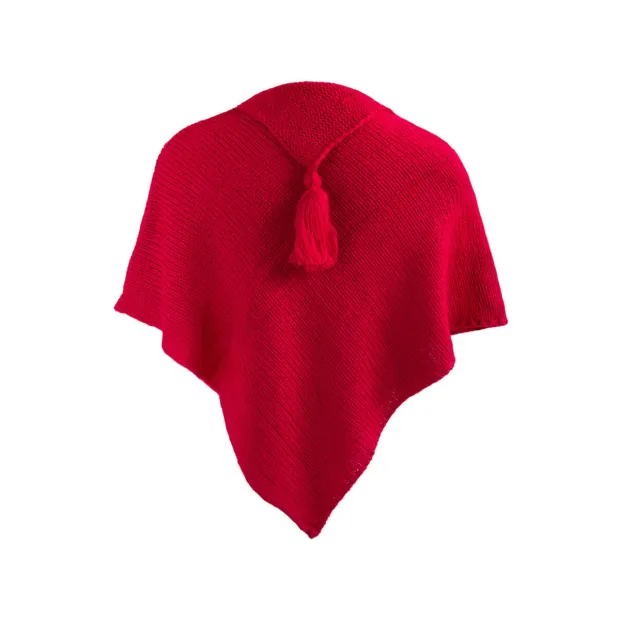 Poncho laine bébé Cerise