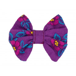 Barrette noeud papillon Flores violet - Bibop et Lula