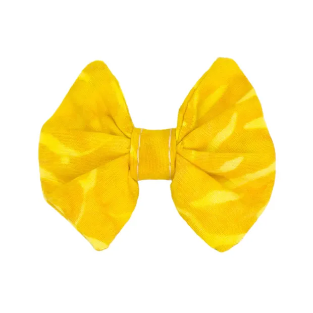 Barrette noeud papillon Flots jaune