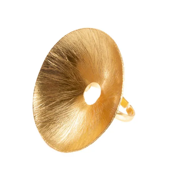 Bague laiton rond fleuri