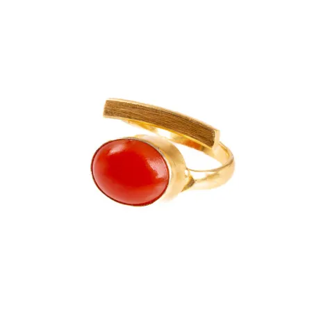Bague laiton Cornaline