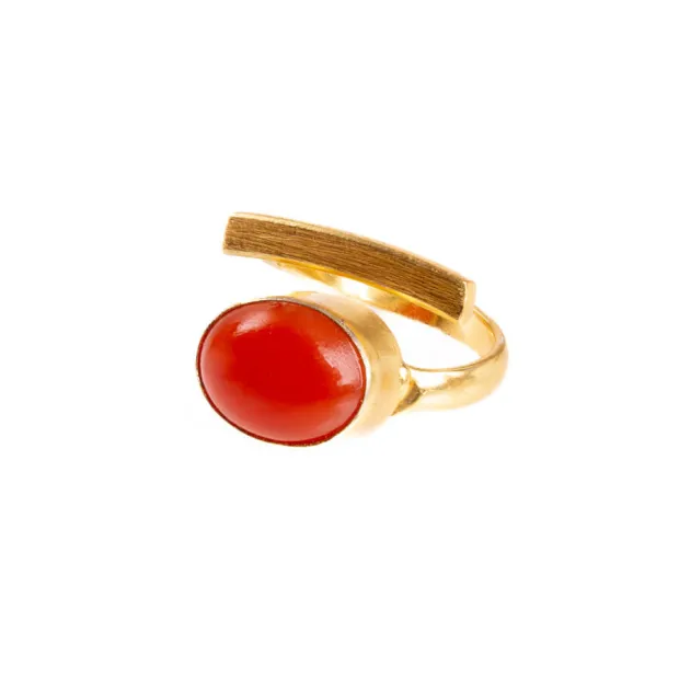 Bague laiton Cornaline