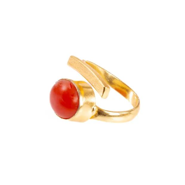 Bague laiton Cornaline