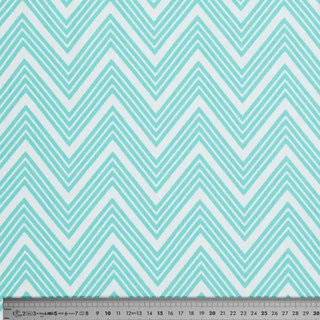 Coupon tissu zig zag menthe
