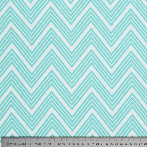 Coupon tissu zig zag menthe