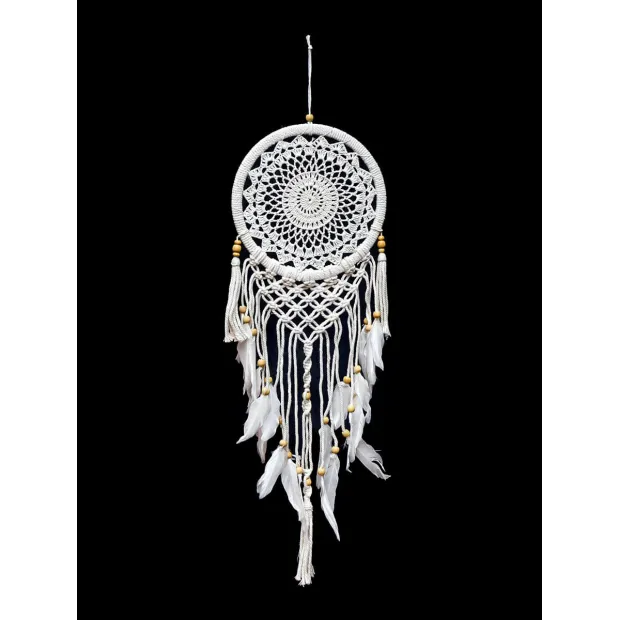Attrape-rêves macramé blanc
