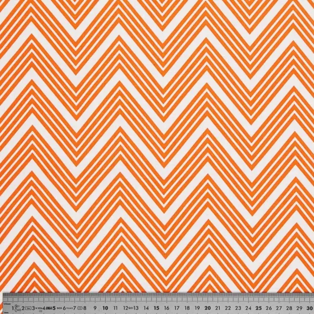 Coupon tissu zig zag orange