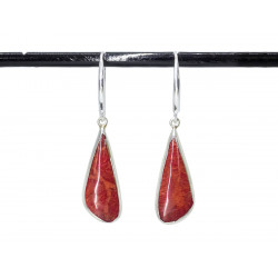 Boucles d'oreilles larme Corail rouge - Bibop et Lula