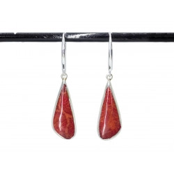 Boucles d'oreilles larme Corail rouge - Bibop et Lula