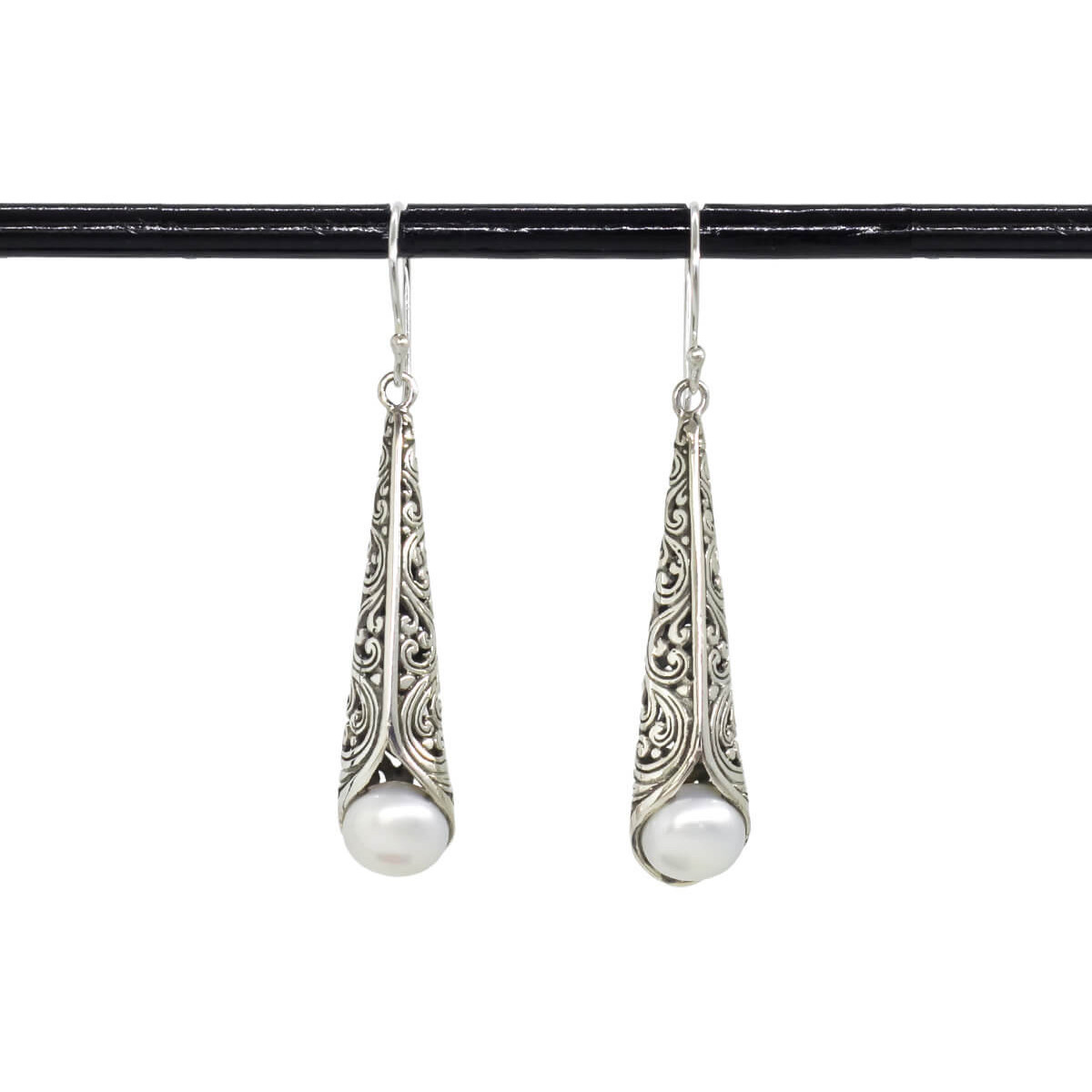 Boucles d'Oreilles Pendantes Perles 7-8 mm - Plusieurs Coloris - Argent 925  - BANDOL