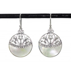 Boucles d'oreilles rondes nacre - Bibop et Lula