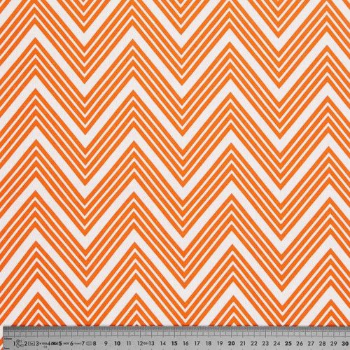 Tissu coton zig zag orange - Bibop et Lula