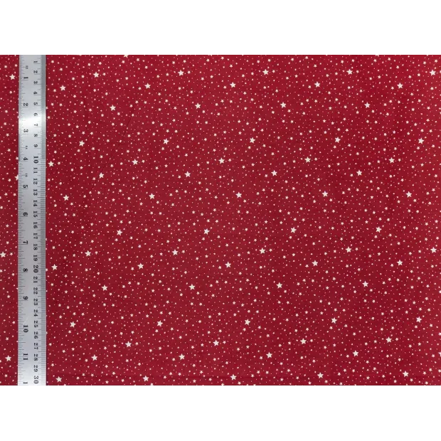 Tissu popeline de coton Red Stars
