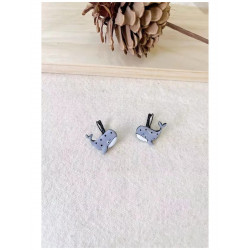 Boucles d'oreilles Baleine grise - Bibop et Lula