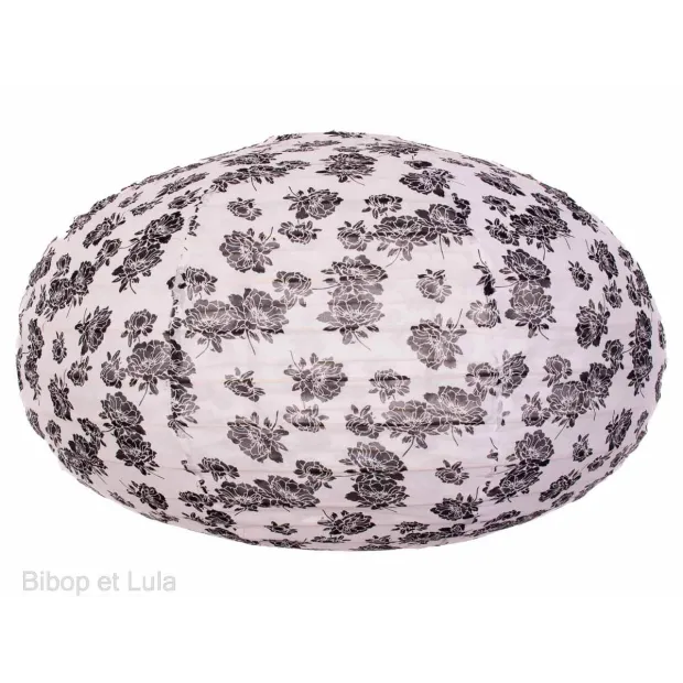 Lampion tissu boule japonaise ovale Loni