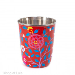 Verre inox peint à la main Bala rouge - Bibop et Lula